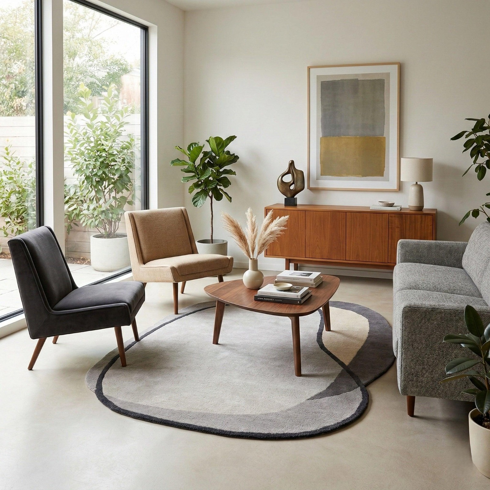 Flooriva rug in a modern living room